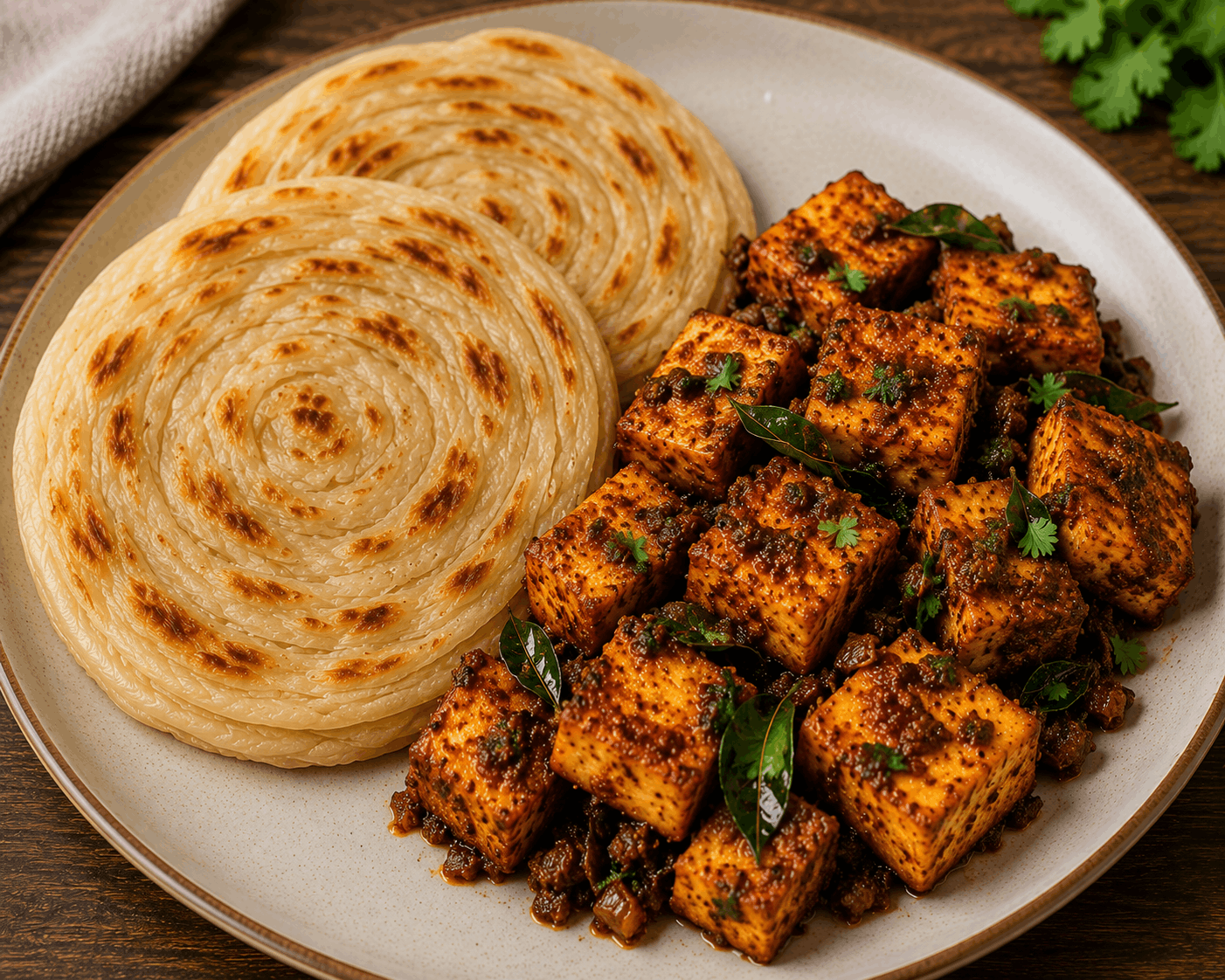 Parotta With Paneer Fry