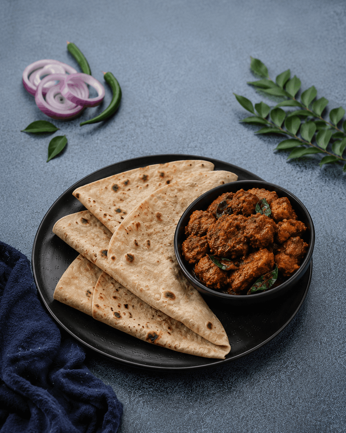 Roti With Natukodi Fry