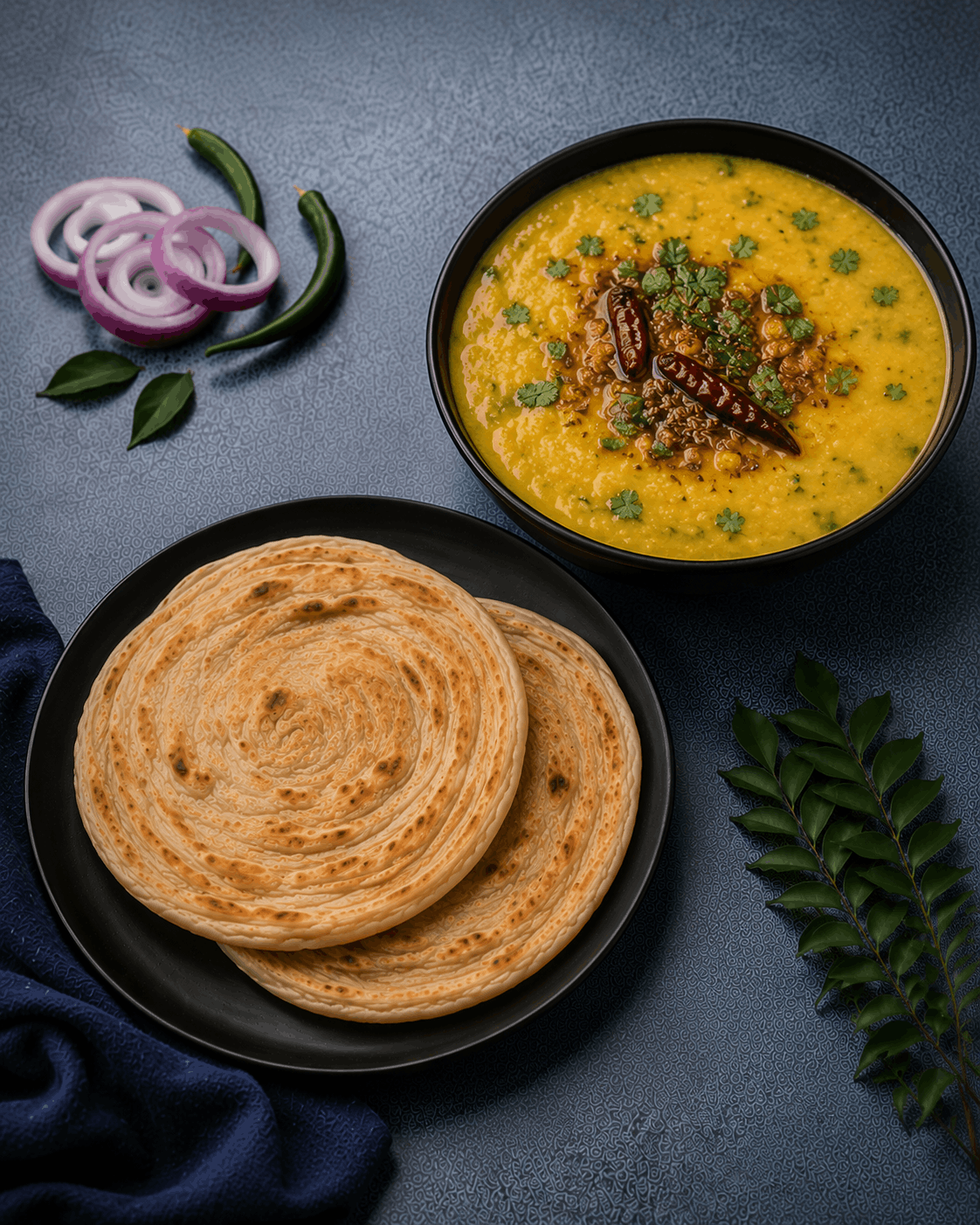 Parotta With Dal Tadka