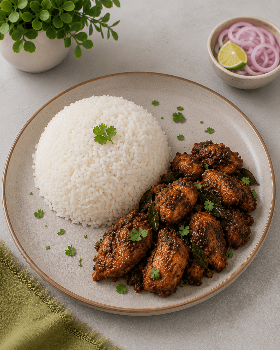 Rice with Chicken Fry